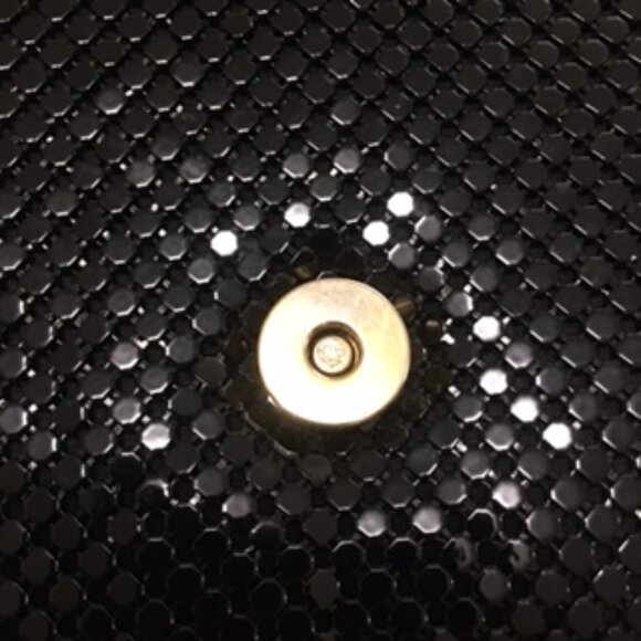 Vintage Whiting & Davis Black Mesh Envelope Style Bag - Picture 9 of 12